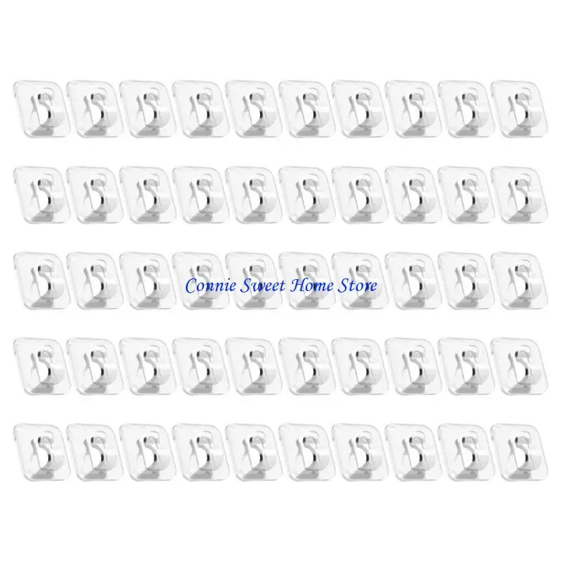 

LXAF Removable Light Line Holders with Adhesive Mounting Transparent Plastic Clip for No Damage Installation for Indoor