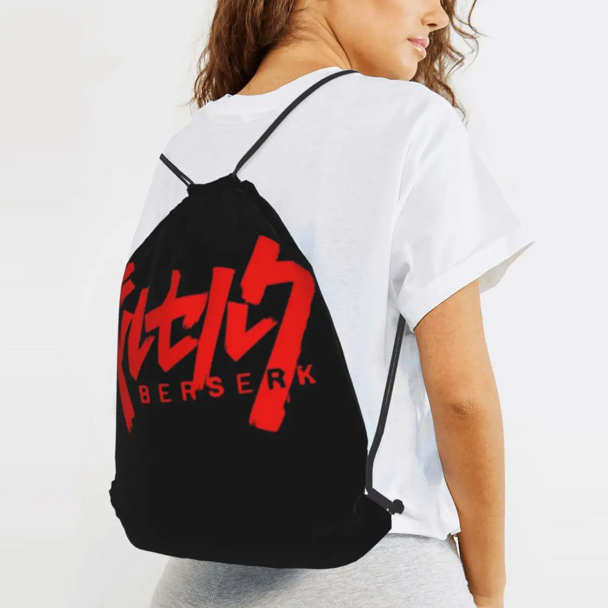 

Japanese Anime Berserk Logo Backpacks Portable Drawstring Bags Sports Bag Book Bags for Man Woman School
