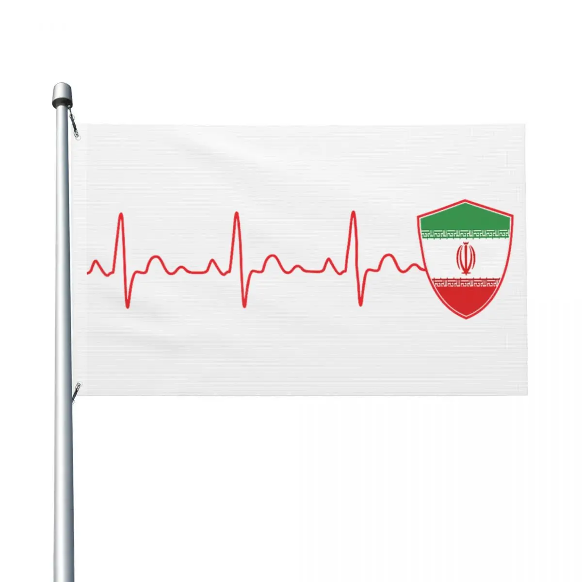 Iran Flag Heartbeat EKG Patriotic National Flag 90X150cm Graphic Flags Banner Polyester Hanging For Celebration Home Decoration