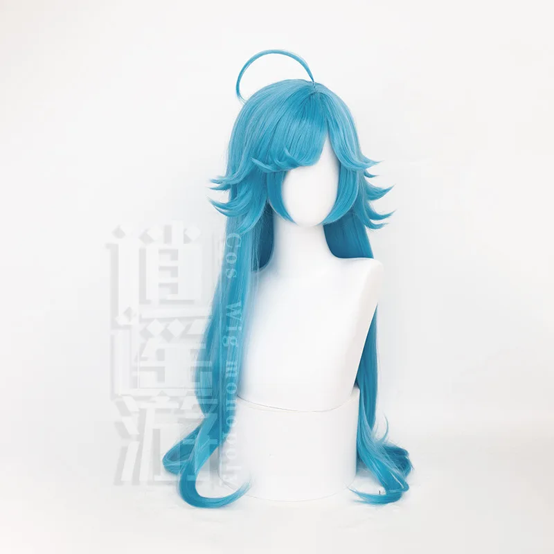 Anime Honor of Kings Dolia Cos Wig 80CM Lake Blue Long Hair Heat Resistant Synthetic Hair Halloween Party Cosplay Wigs+Wig Cap