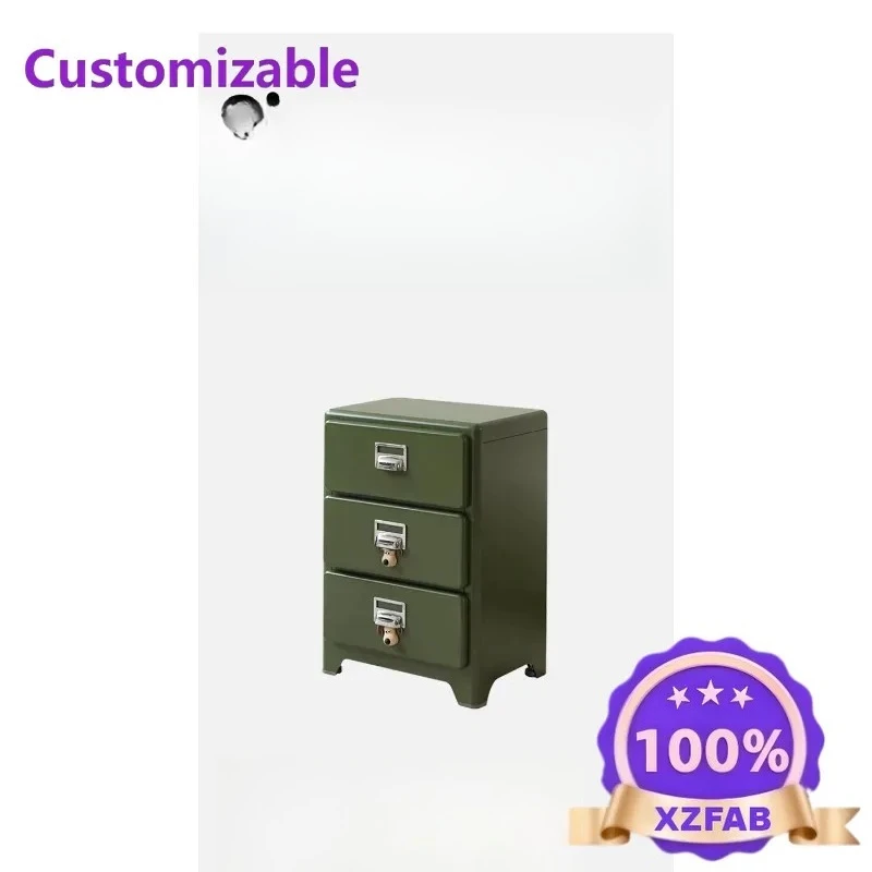 Factory Direct 2026 Top Bedside table Steel chest cabinet substitute Household bedroom storage side cabinet Multifunctional