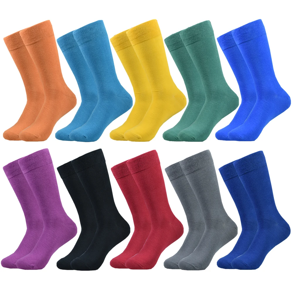 10 Pairs Men\'s Premium Cotton Socks - Colorful Comfort-Fit, Fun Casual Patterns, - Ideal for Daily Wear