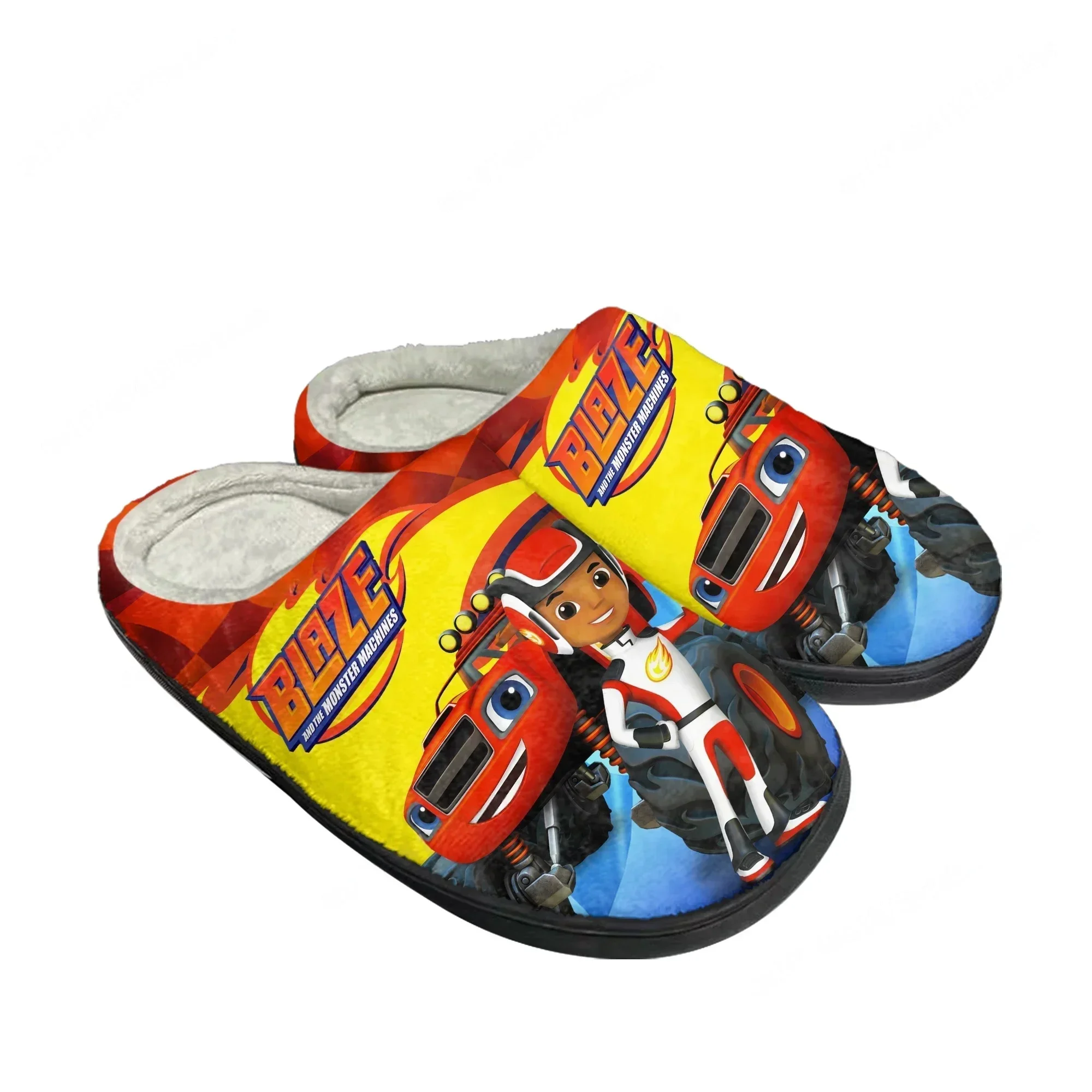 

Blaze And The Monster Machines Home Cotton Slippers Men Women Plush Bedroom Casual Keep Warm Shoes Custom Thermal Indoor Slipper