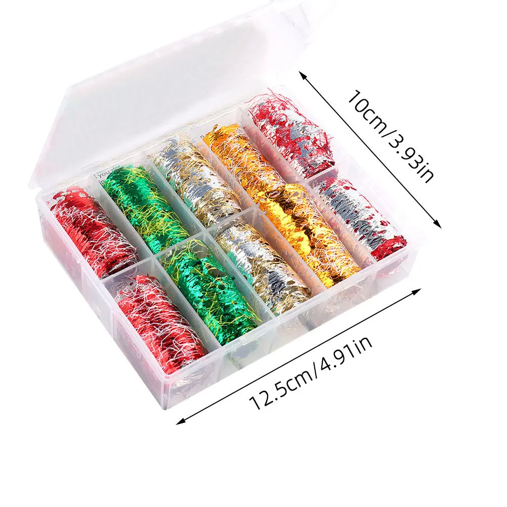 1 Box Blattgold Netz Glitzer Nail Art Dekorationen Diy Maniküre Zubehör für Frauen Leichtes, langlebiges Design Perfektes Geschenk