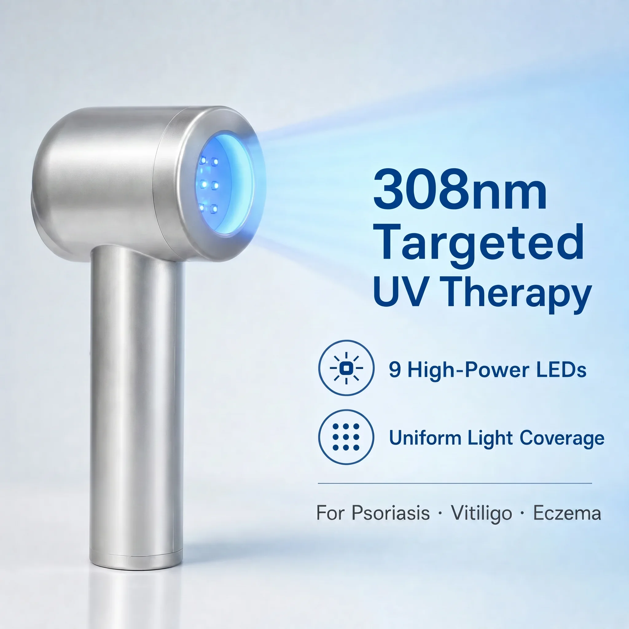 308nm Narrowband UVB Phototherapy Lamp Portable UV Light Therapy Device for Vitiligo Psoriasis Skin Treatment