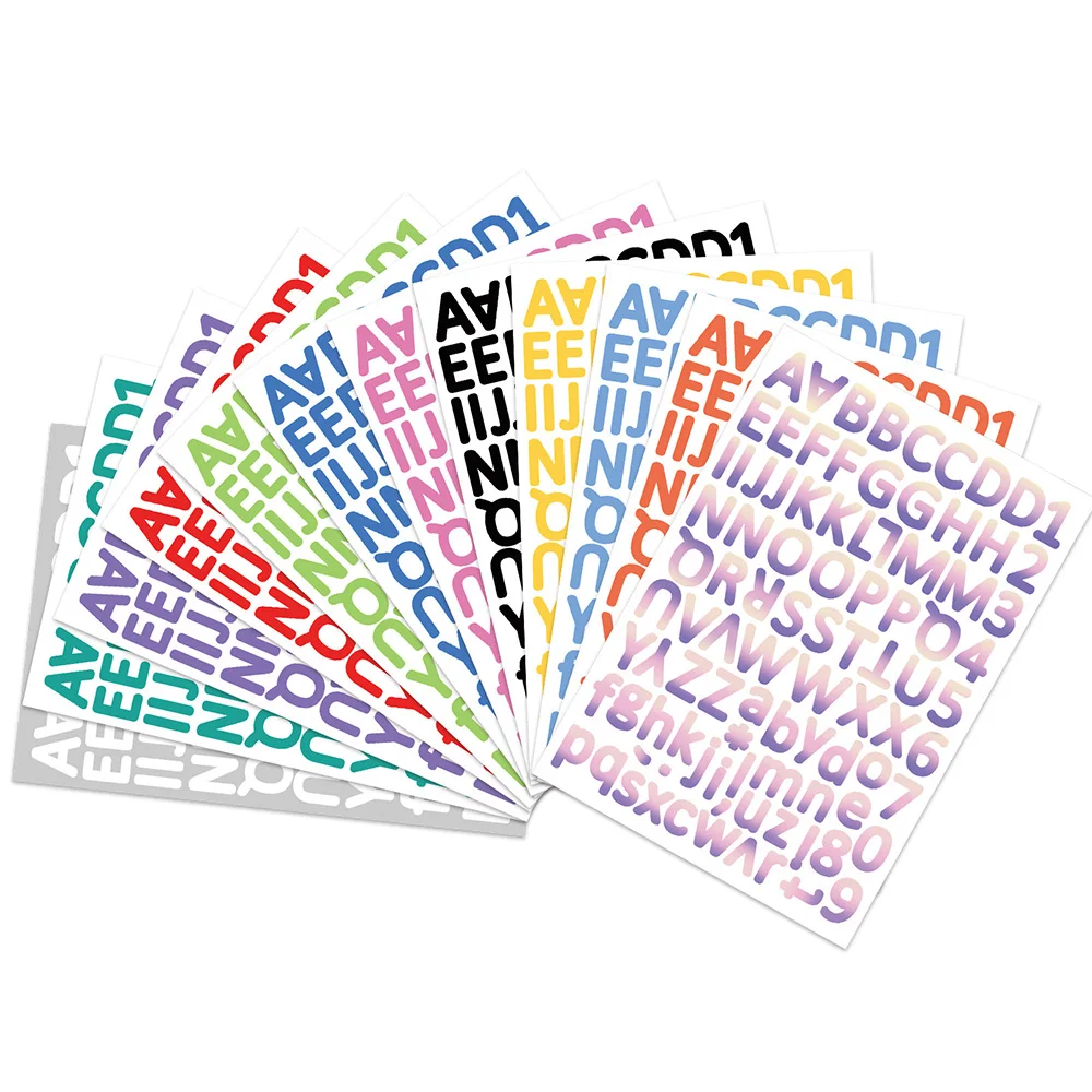 

1 4 12 Sheets Waterproof PVC Letter Stickers A4 Removable Alphabet Decals Glossy Matt DIY for Laptop Water Bottle Gift Craft