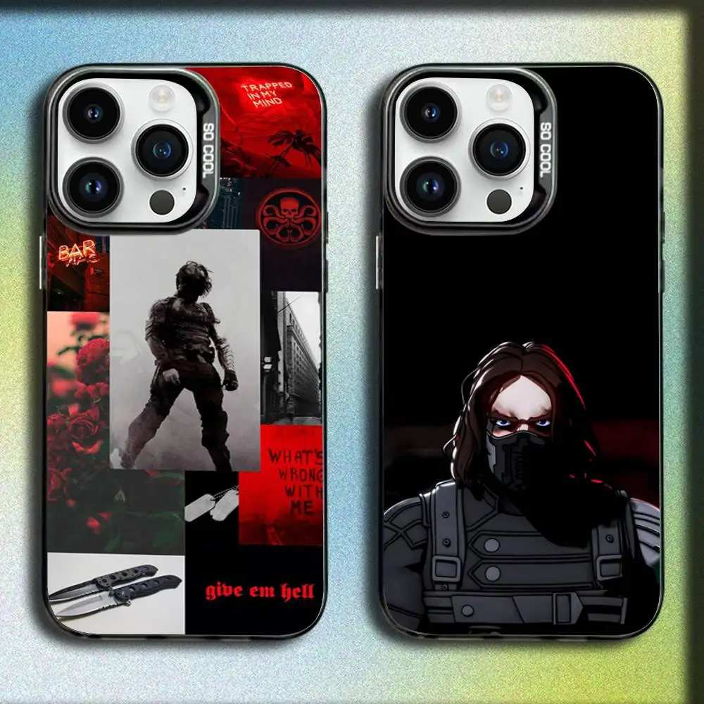

B-Bucky B-Barnes Winter S-Soldier Phone Case For iPhone 16,15,14,13,12,11,Mini,Pro,E,MAX Candy Matte Shockproof Black Cover