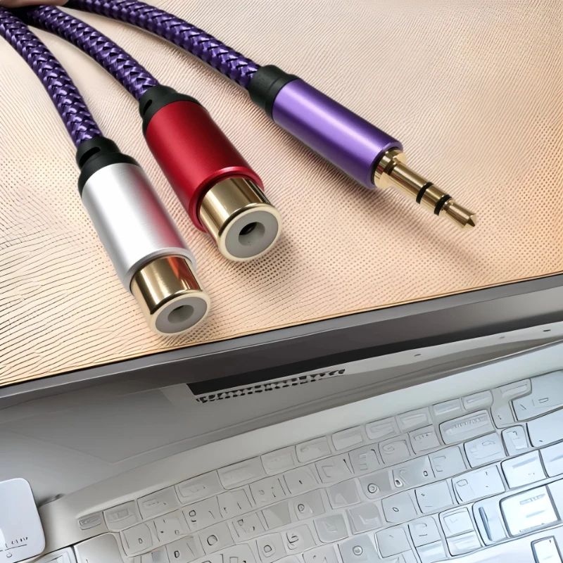 3.5mm to Double RCA Audio Cable AUX RCA Jack Y Splitter Cable Splitter For Amplifier Jack Auxiliary Wire HIFI Audio Connector