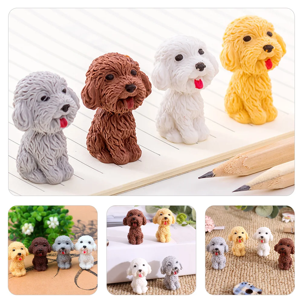 

24Pcs Cartoon Erasers Cute Dog Shaped Pencil Erasers for Drawing Writing Correction Portable School Office Supplies Kids