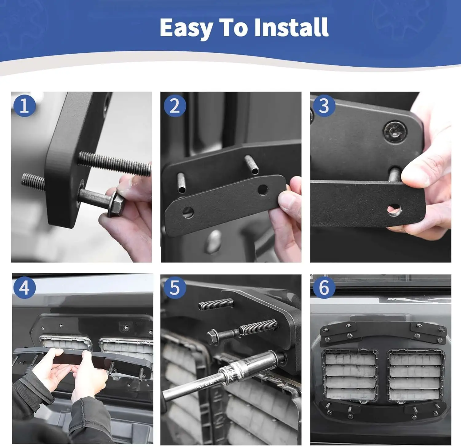Oversize Spare Tire Carrier Mounting Bracket Kit for  Wrangler JL 2018 up Black Exterior Accessories 12pcs