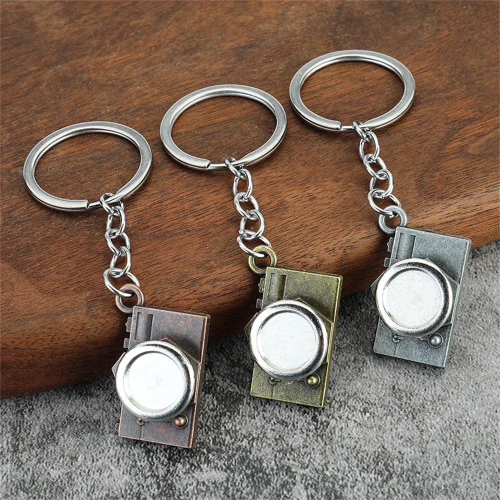 Vintage Metel Camera Pendant Keychain Fashion Creative 3D Camera Car Motorcycle Trinket Keyring Bag Charm Women Men Key Holder