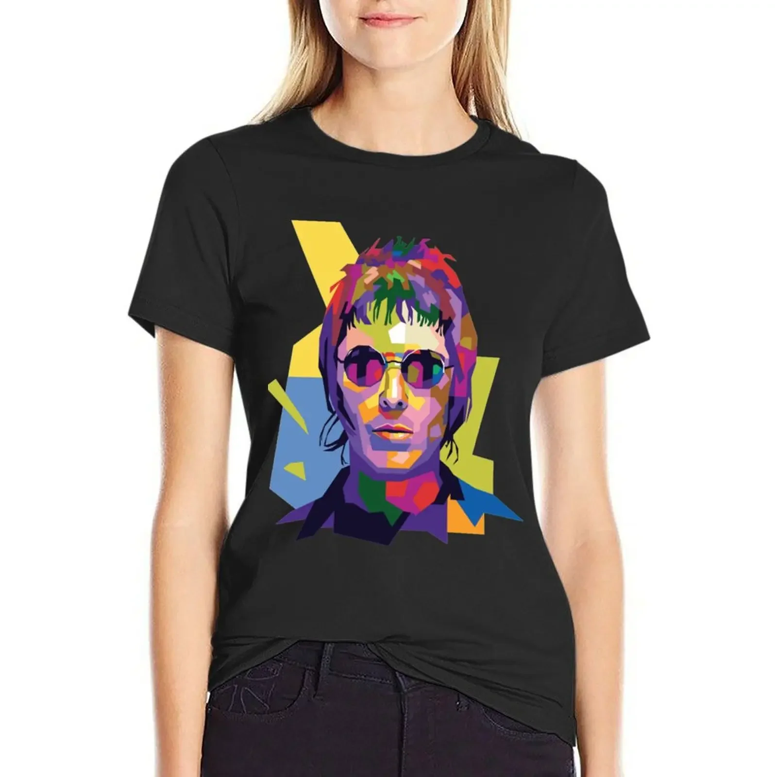 

Liam Gallagher T-Shirtliam gallagher T-shirt kawaii clothes Short sleeve tee black t-shirts for Women