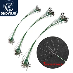 DNDYUJU 스틸 와이어 리더, 회전 방지 낚시 라인, 낚시 액세서리, 코어 가죽 끈, 낚시 리더 와이어, 10 cm, 20 cm, 25 cm, 30cm, 20 개