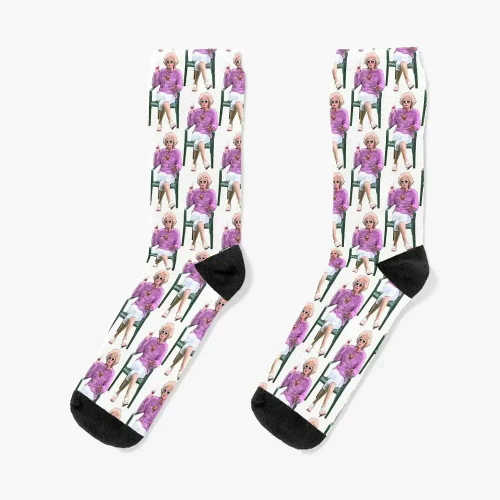 Kath and Kim: Kath Having a Smoke Socks designer brand Sports FASHION Luxury Woman Socks Men's