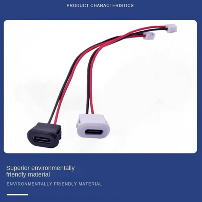10Pcs USB Type C Connector Jack Female Type-C with Card Buckle High Current Fast Charging Jack Port USB-C Charger Plug B-A82Z