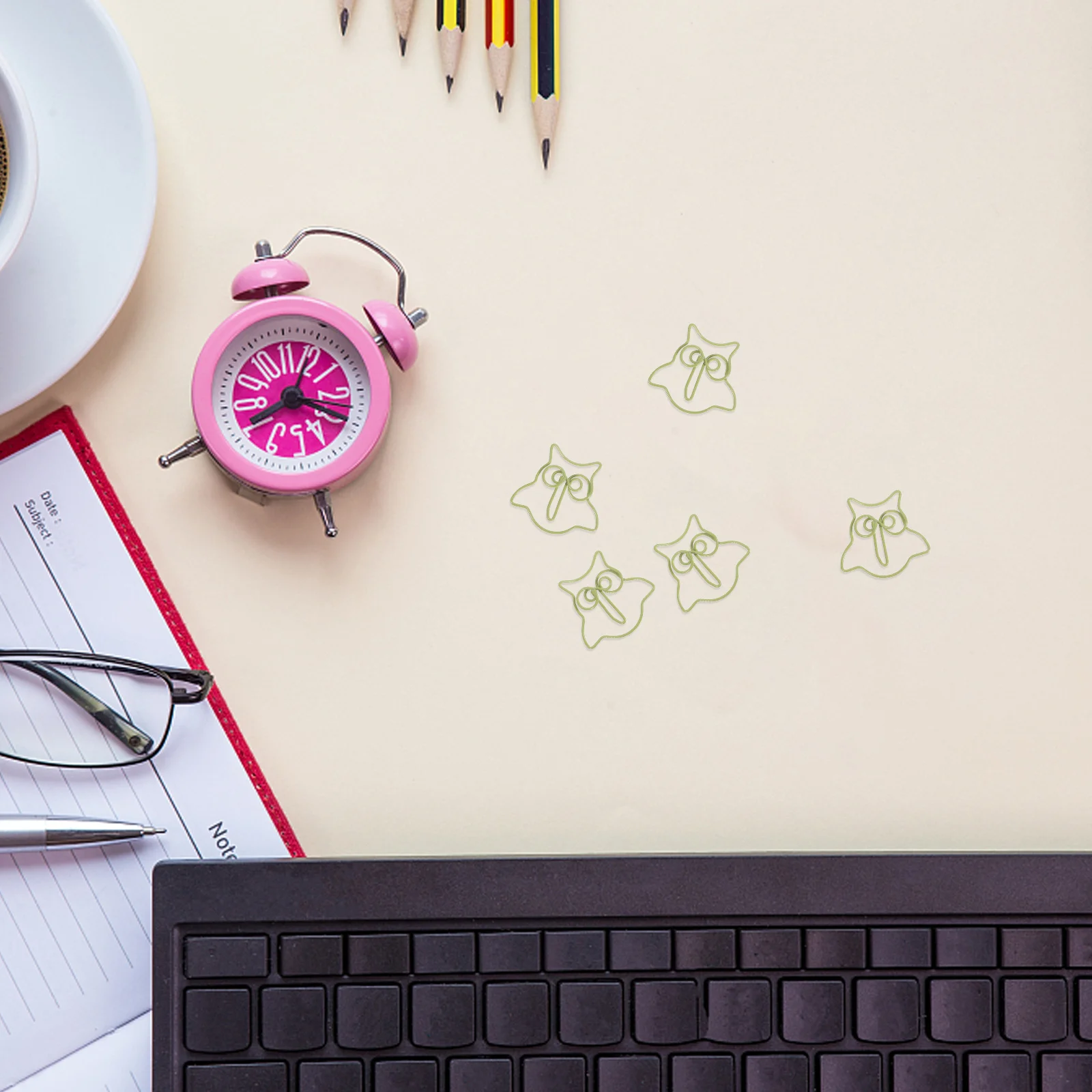 

50Pcs Owl Paper Clips Cartoon Animal Shaped Cute Small Bookmark Clips for Office School Home Multifunctional Paperclips