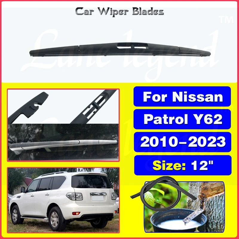 

For Nissan Patrol Y62 2010 - 2023 Car Rear Wiper Blade Windscreen Wipers Auto Windshield Rain Brush Car Accessories 12"