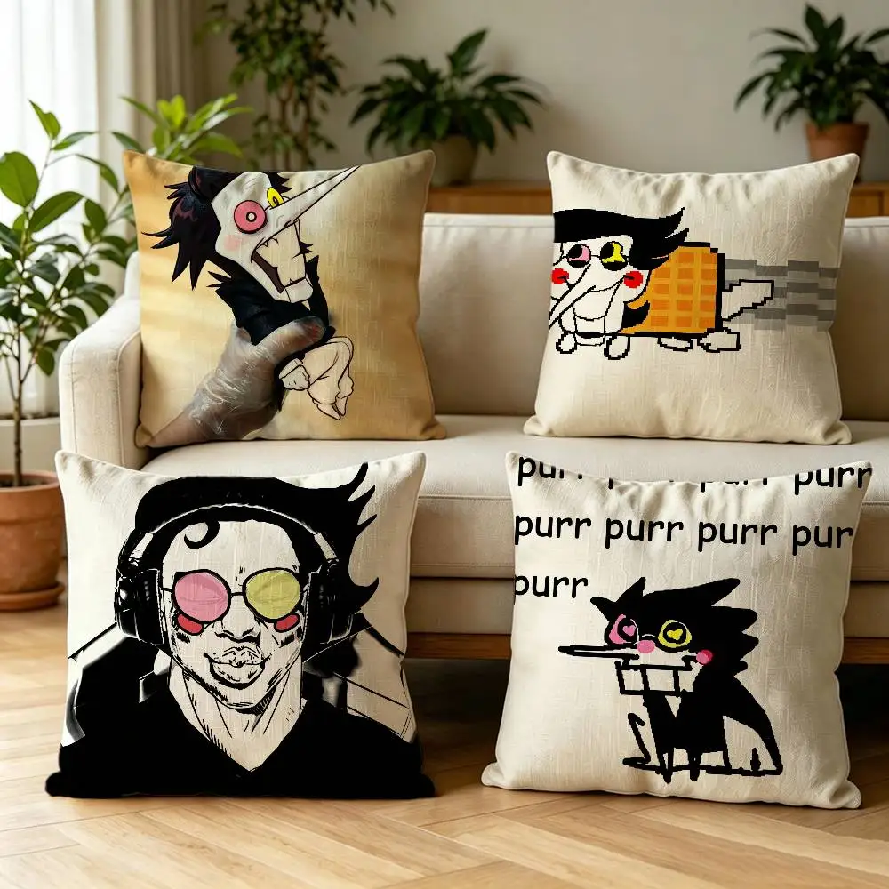 

D-Deltarune Spamton Double-sided print Pillow Case for Sofa Living Room Home office Decor Protective Cover