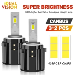 Dualvision-H7 LEDカーヘッドライト電球,Canbus 4055 csp,ハイビームdrl,デイドライビングランニングライト,300w,30000lm,6500k,12v