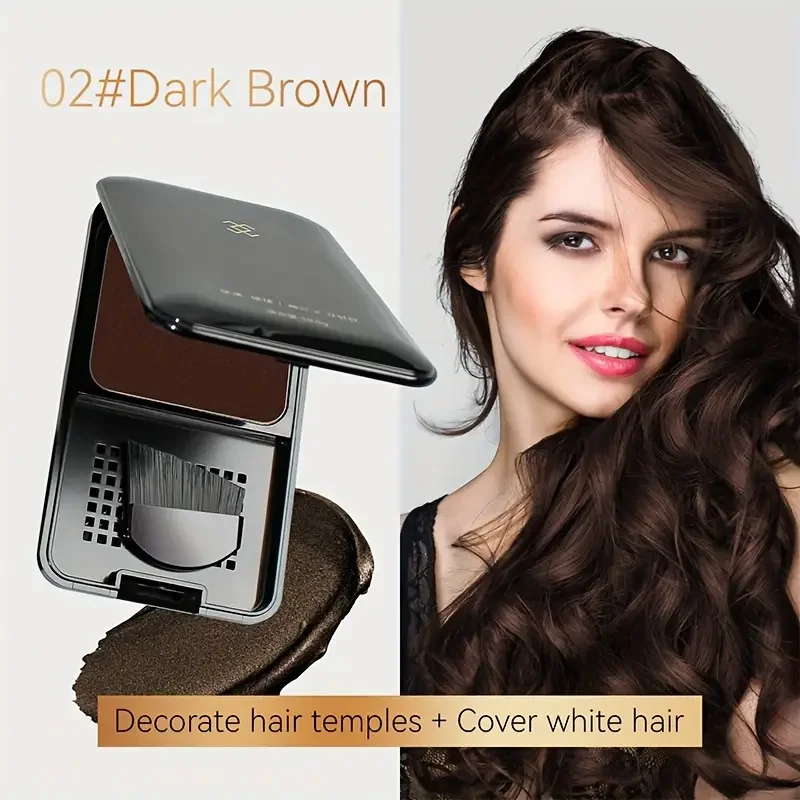 Portable Temporary Disposable Hair Dye Powder With Brush - Quickly Cover Gray Hair Color,Hairline,Powder, Shadow,Contour Powder