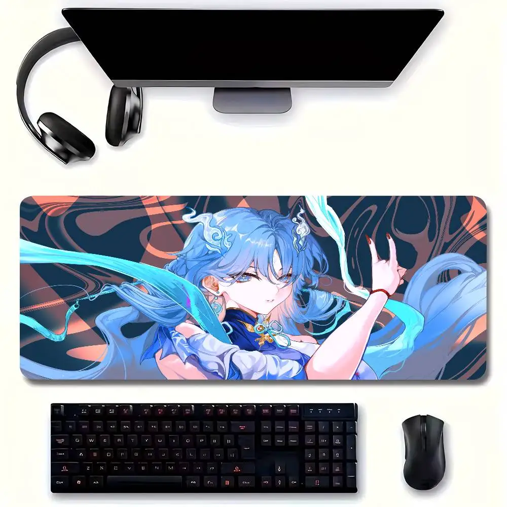 Qingxiao Anime Wuthering Waves Mousepad Non-slip Suitable For Office Computers Laptops E-sports Game Desk Mats XXL Keyboard