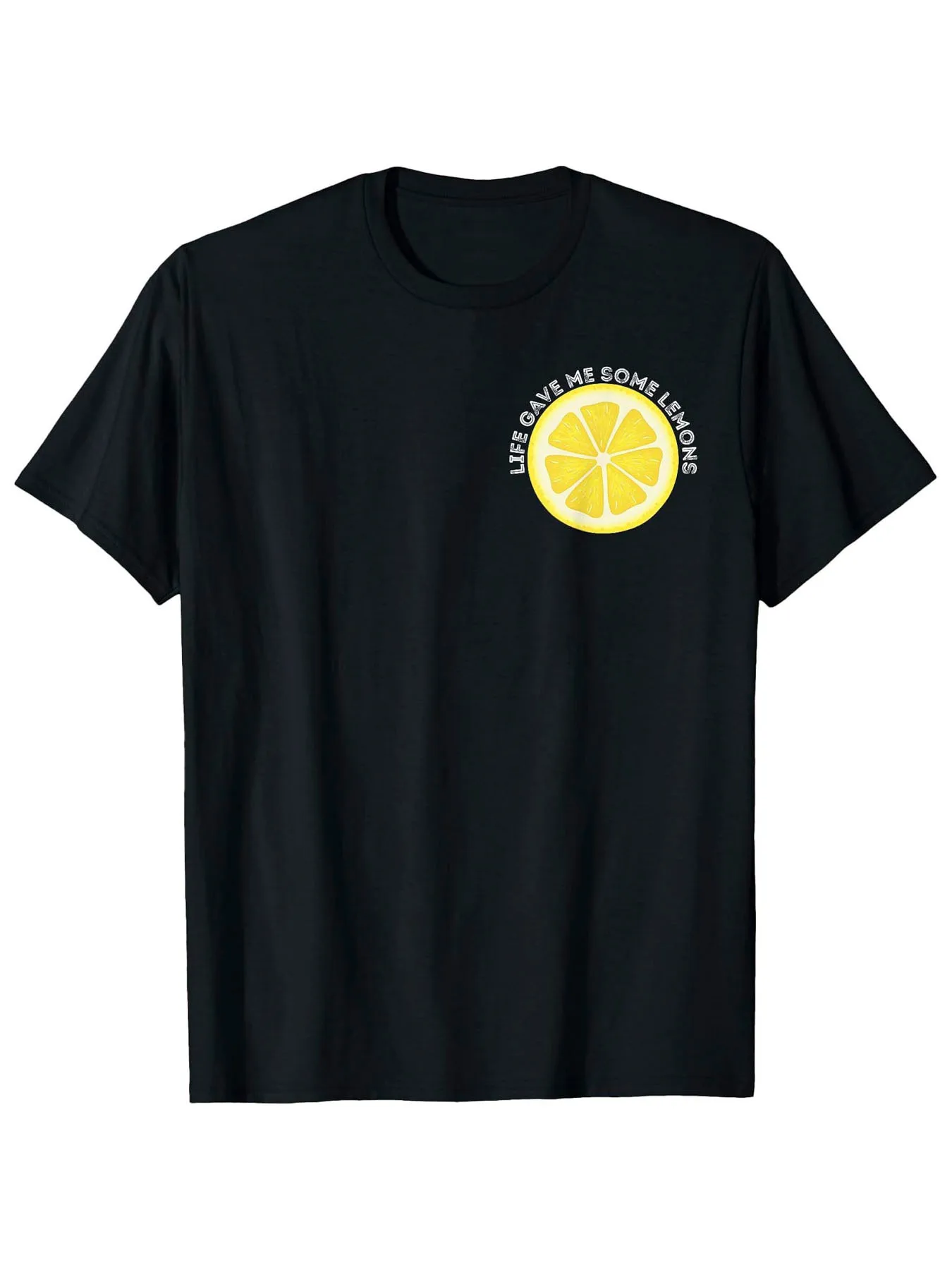 Funny Men's Black Graphic T-Shirt Lemon Slice Life Gave Me Some Lemons Retro Fruit Quote Print 100% Cotton Heavyweight Short Sleeve Casual Streetwear Tee