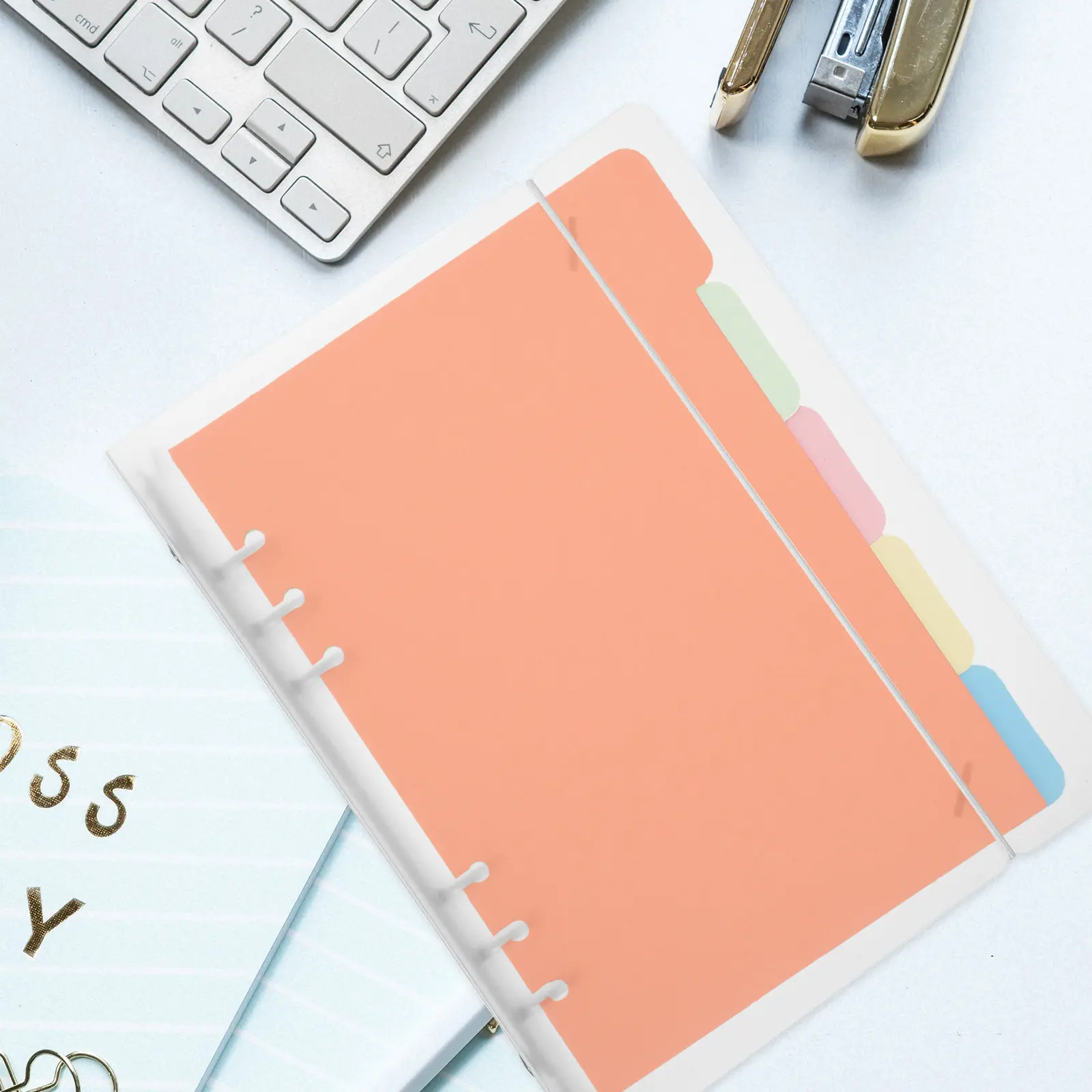 2Pcs A5 Binder Clear A5 Cover Notebook Shell File Organizer Folder for Document Storage Desktop Efficiency Premium PP Metal