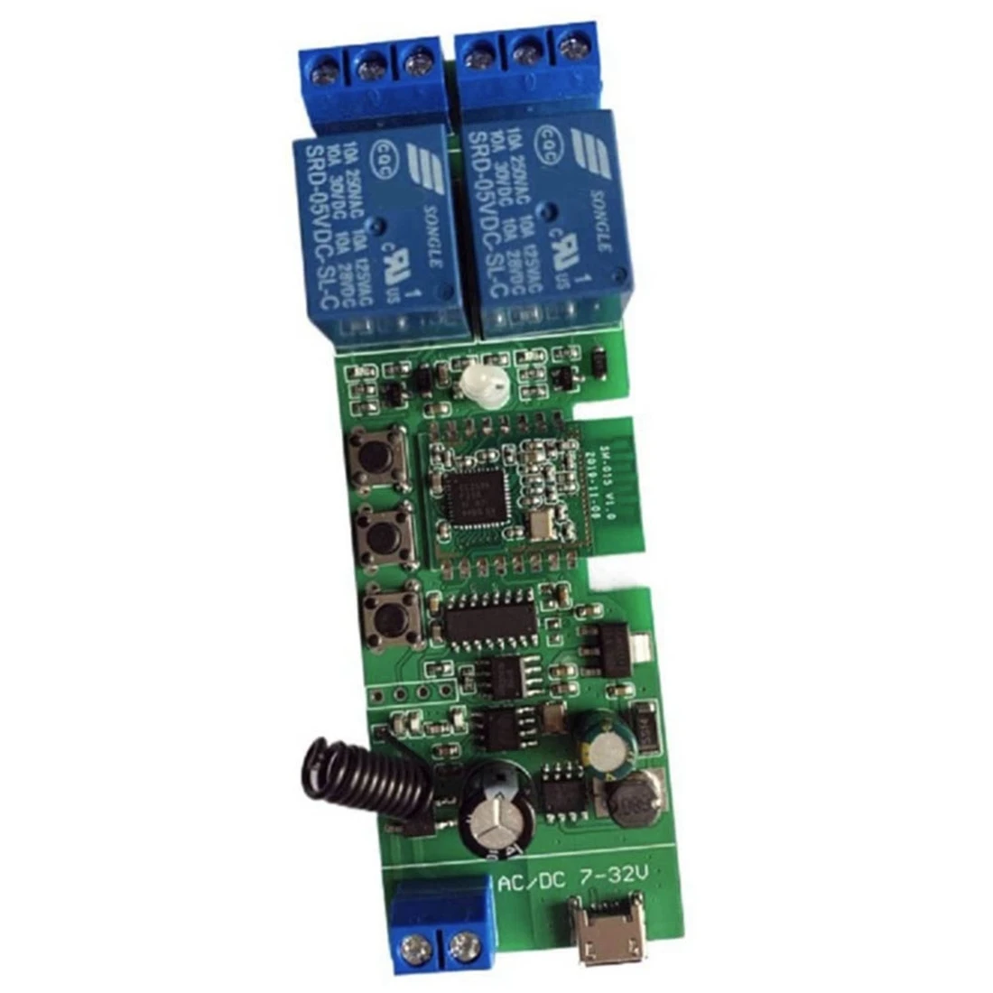 HFES Tuya 5-32V Modulo interruttore Zigbee 2 canali con RF433 Zigbee Inching/autobloccante/Interblocco Interruttore Controllo APP