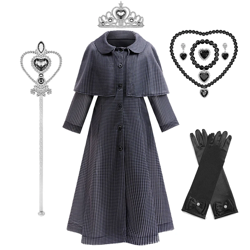 2025 Girl's Dress Cosplay Suit Dress Children's Gothic Halloween Costume Girl's Prom Dress Set Carnival Party Clothes Suit Gift