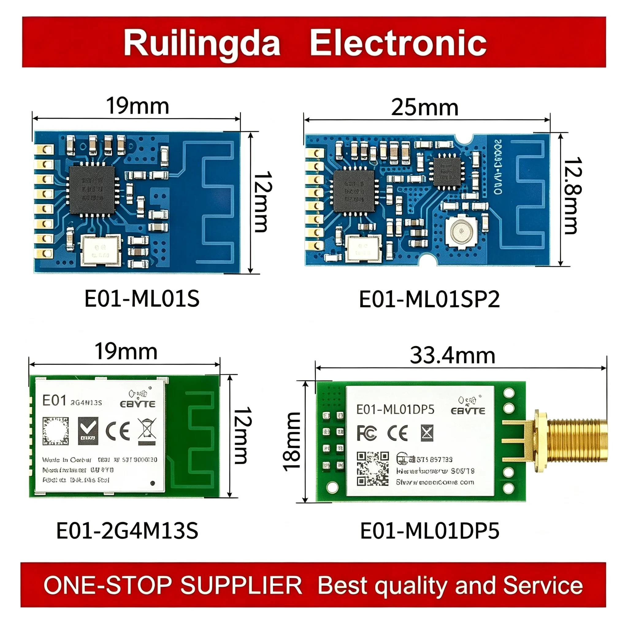 nRF24L01 2.4GHz Wireless Module E01-2G4M13S E01-2G4M27D E01 SPI Interface SMA-K Antenna Transceiver Transmitter Receiver