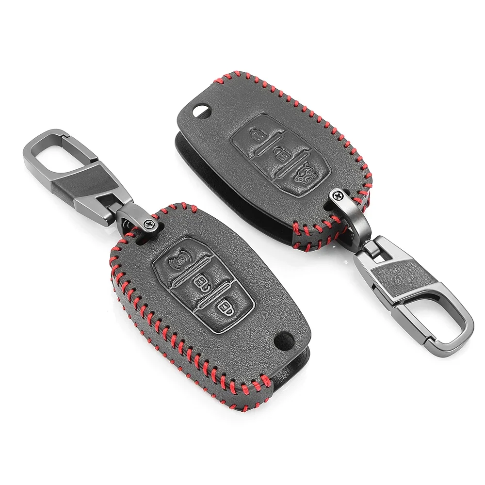 Leather Car Key Cover Case for SsangYong Kyron Actyon Tivolan Korando Rexton Tivoli Key Holder Car Key Accessories