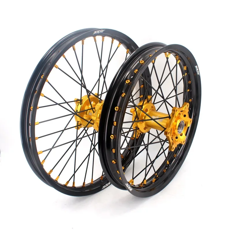 

【2025】 Комплект дисков из сплава мотоцикла, подходит для SUZUKI RMZ250 2007-2024 RMZ450 2005-2024, ступица/соска из анодированного золота