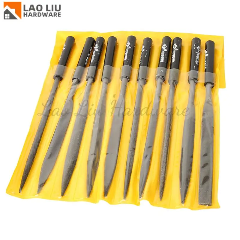 

10 Pieces 5×180mm Metal Polishing Needle File Set, Hand Held Steel Rasp Tools for Wood Filing