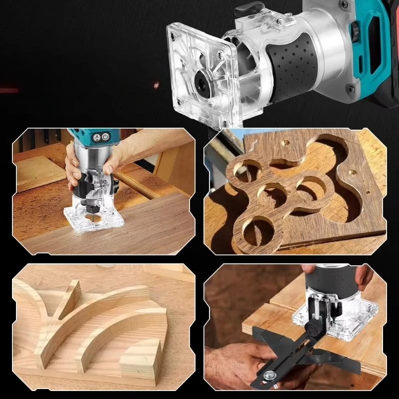Fast Speed Compact Power Router Woodworking Tools Electric Wood Routers Can Carve Patterned Devices on Wood Surfaces
