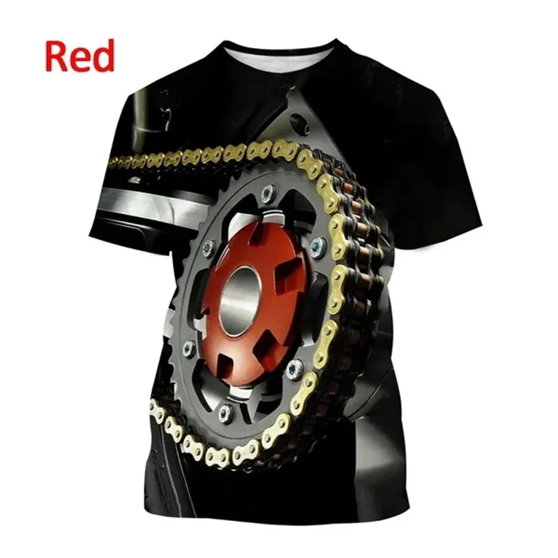 Fashion Women's Men's Motor Parts Graphic T Shirts 3D Printing Casual Round Neck Short Sleeve Tee Tops Mens Oversized Tshirt - view 2