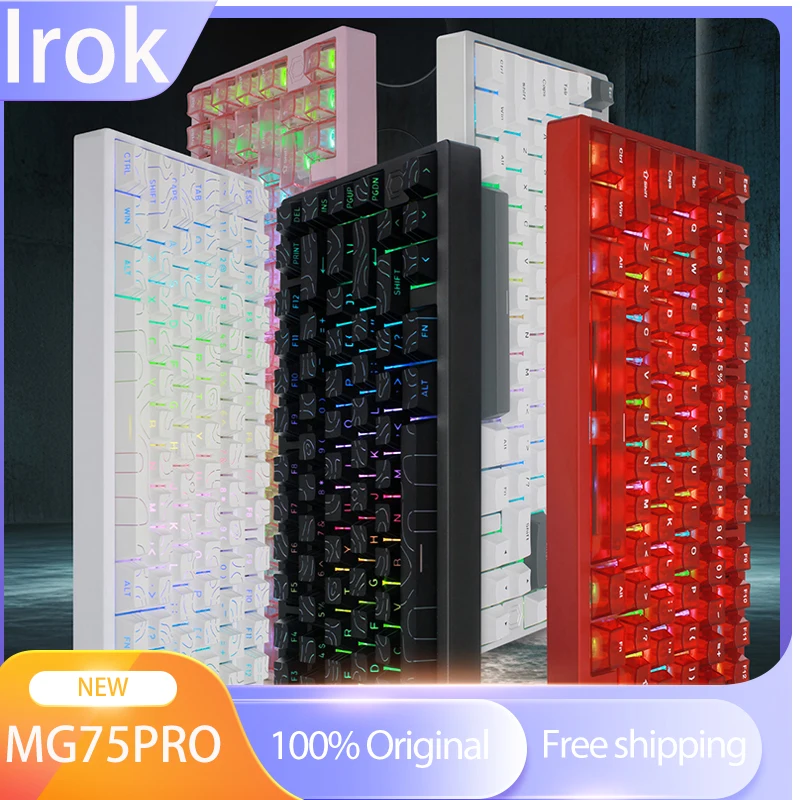 

Irok MG75PRO Customized Magnetic Axis Keyboard All Aluminum CNC RT0.005 7RGB Gasket Structure Esports Gaming Keyboard laptop