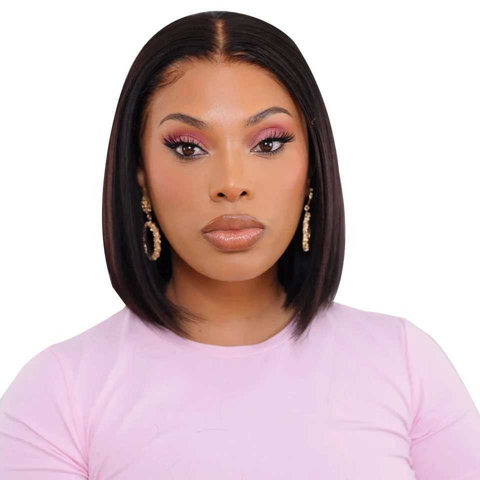 

HOT WAVE Wear Go Glueless Bob Wig Straight Lace Front Human Hair Wigs 6X4 HD Transparent Pre Cut PrePlucked Wig Ready To Wear