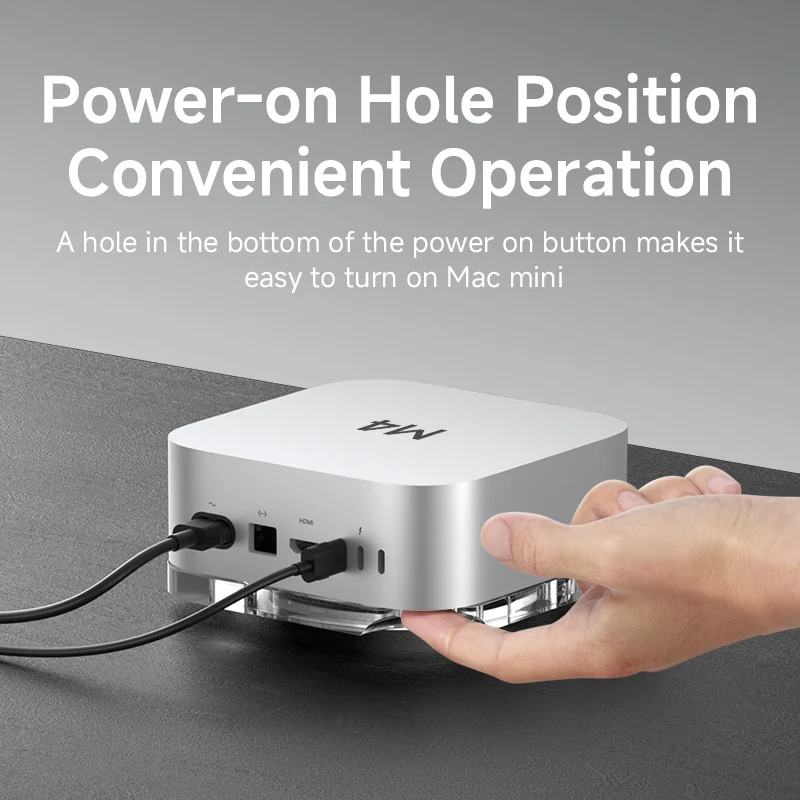 Hagibis Desktop Dustproof Stand for Mac mini M4/M4 Pro Transparent Acrylic Dock Desk Holder Heat Disspation Mount Accessories