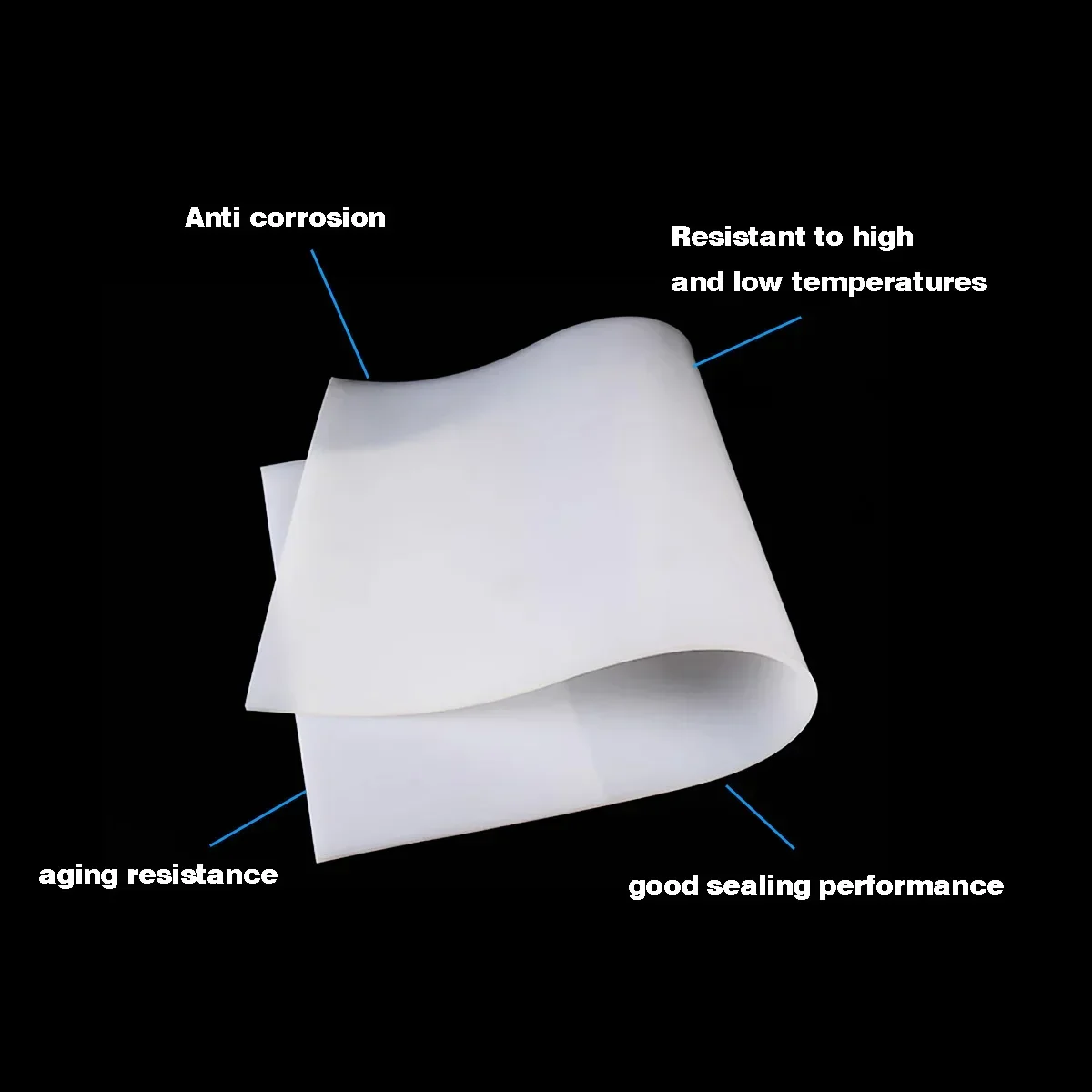 Обработка белой силиконовой пластины, амортизирующая прокладка/уплотнительное кольцо/пищевая высокоэластичность I, мягкая резиновая прокладка THK 0,5-50 мм