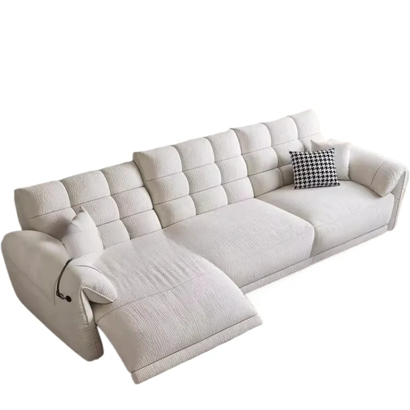 أرائك غرفة المعيشة المصممة باللون البيج بمقعدين أرائك غرفة المعيشة الفاخرة الناعمة الاسكندنافية منتفخة للنوم أثاث منزلي للاسترخاء #6