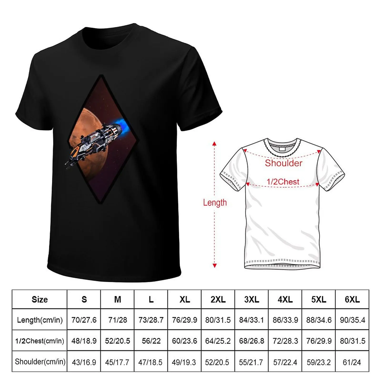 Roci - Flying from Mars - White - Sci-Fi T-Shirt man t shirts high quality luxury brand T-Shirt