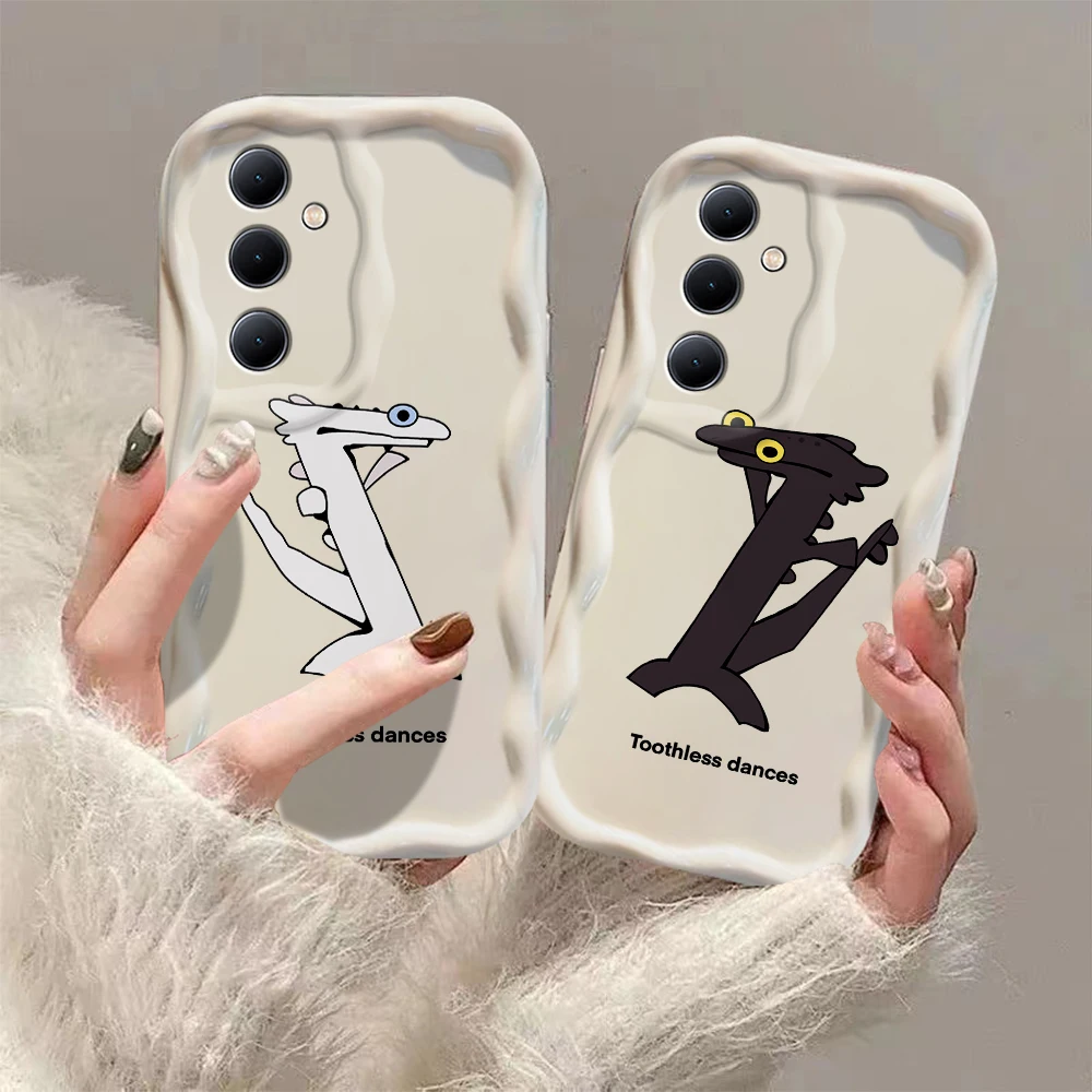 Lovely couple Toothless Fury Dragon 3D Wave Phone Case For OPPO Reno 11 F 8 T 7 Z Pro F23 F11 F9 4G 5G Soft Silicone Back Cover