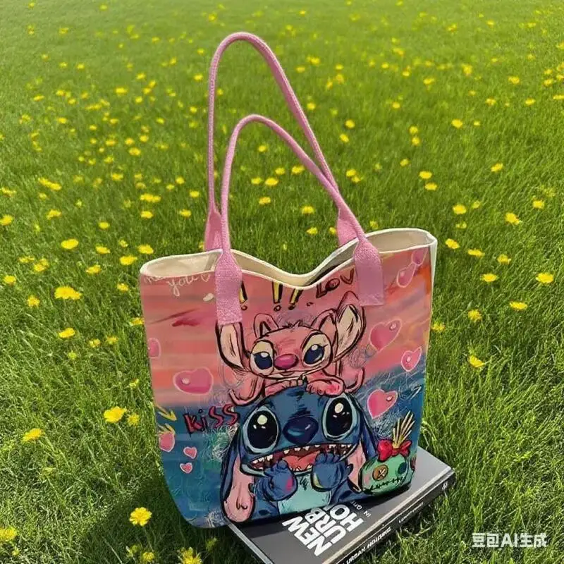 Anime lilo e ponto bolsa de ombro ponto padrão bolsa de ombro senhoras sacolas coringa unissex sacos commuter bolsa presentes