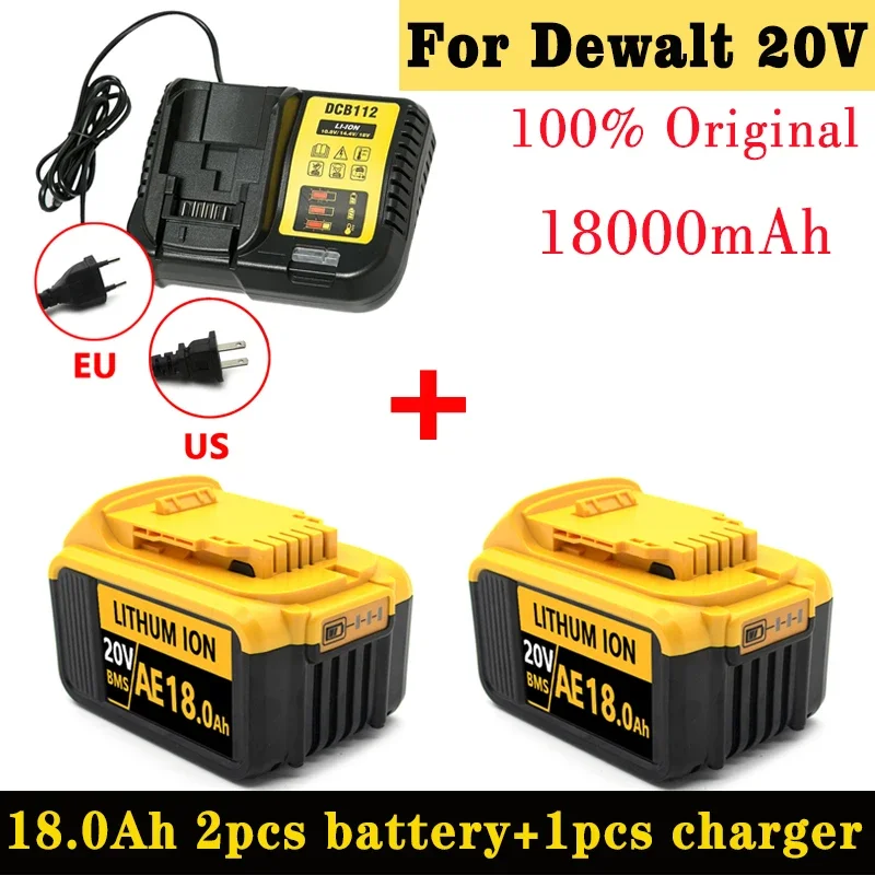 New 100% Original 18000mAh 20V for Dewalt Power Tool Battery DCB206 20V 18.0Ah Battery DCB206 20V Battery DCB205 DCB200