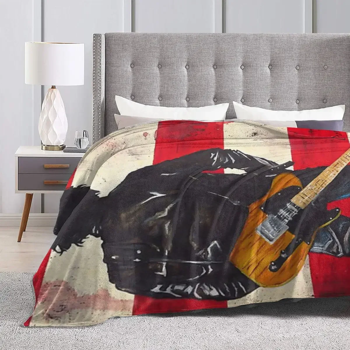 Bruce Springsteen Blankets Soft Warm Flannel Throw Blanket Bedding for Bed Living room Picnic Travel Home Couch