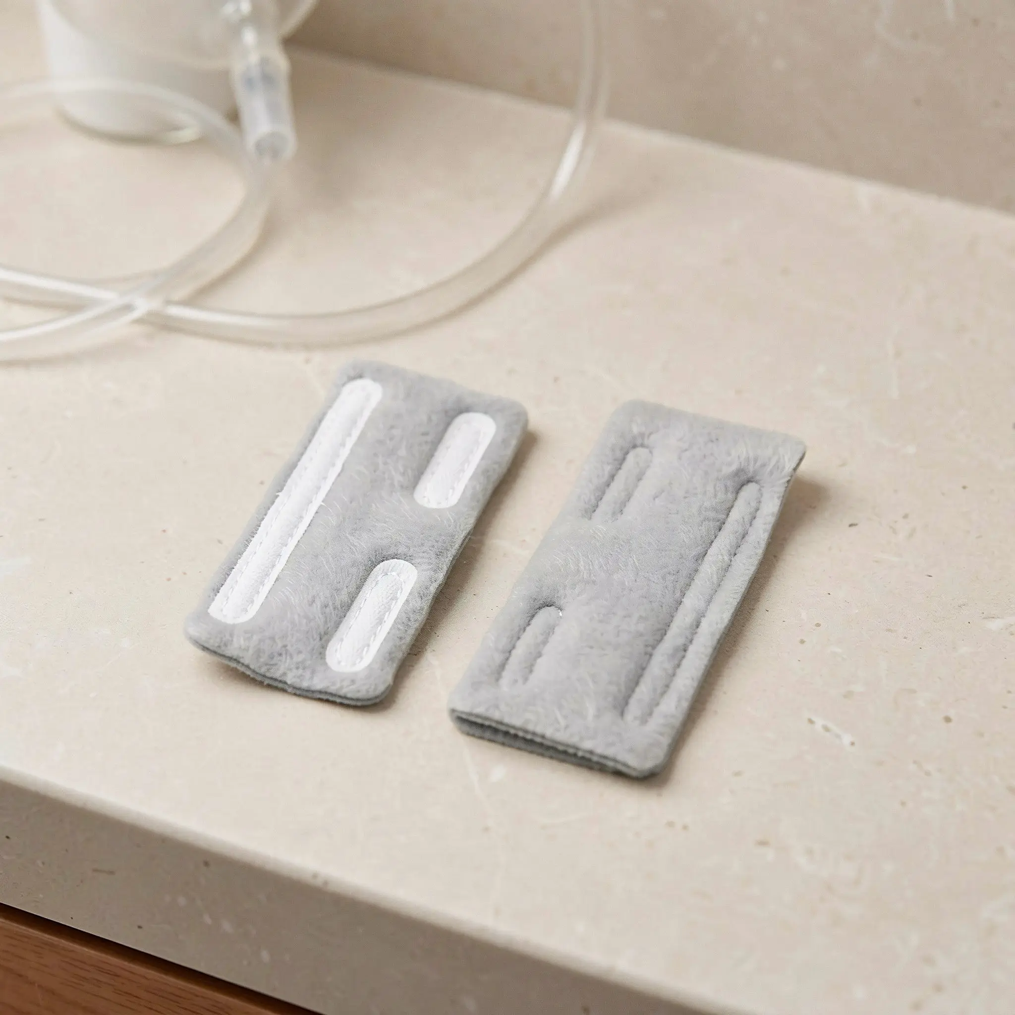 4Pcs Nasal Tubing Ear Cushions Grey Soft Fleece Padding Oxygen Accessories Cushions for Home Hospital