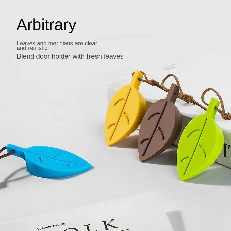 1PCS Cute Cartoon Leaf Style Door Stopper Silicon Doorstop Safety for Baby Home Decoration 4 Colors