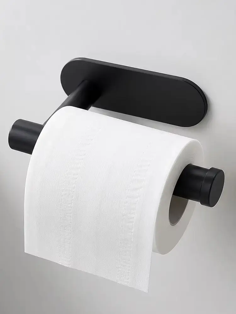 Homefish Gloden Self Adhesive No Drill Roll Toilet Paper Holder Stainless Steel Bathroom Kitchen Tissue Holder image 6