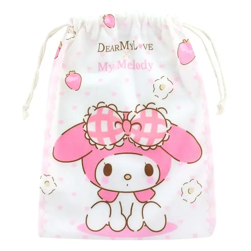 Sanrio Cinnamoroll borsa con coulisse Cute Anime Kuromi Party Gift Storage Bag Portable Women Cosmetics Wash Bag Toiletry Organizer