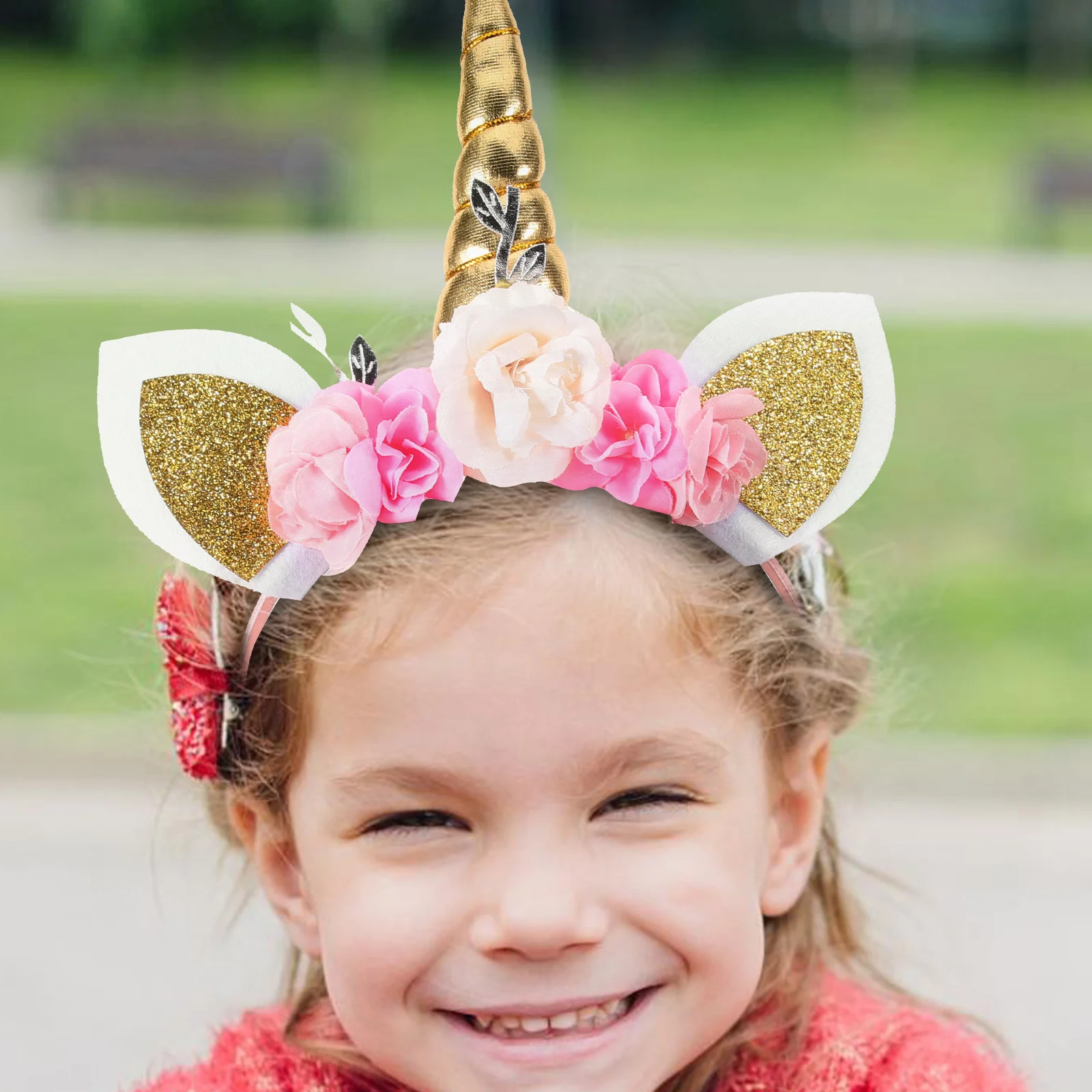 Złote Akcesoria do Włosów Dziecięce Ozdoby na Głowę Opaska Jednorożec dla Dziewczynek Obręcz Opaski dla Dzieci